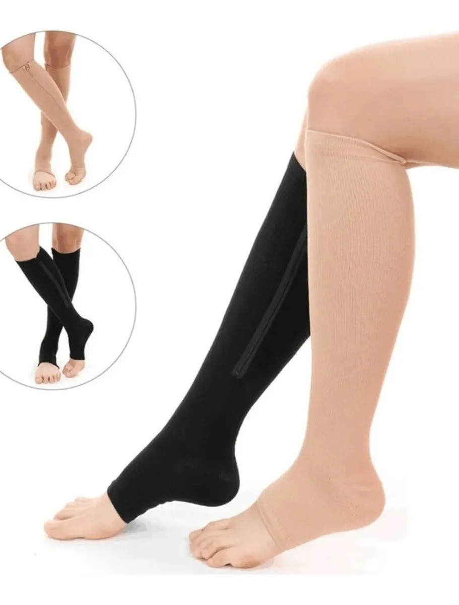 Medias de compresion de cremallera